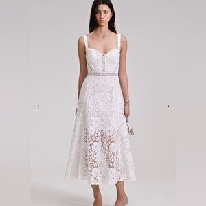 Self Portrait Lace Cord Midi Dress
